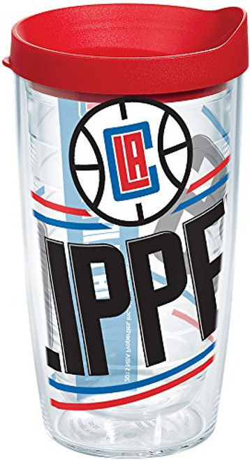 Tervis 1189898 NBA Los Angeles Clippers Colossal Tumbler with Wrap and Red Lid 16oz, Clear Tervis 1189898 NBA Los Angeles Clippers Colossal Tumbler with Wrap and Red Lid 16oz, Clear