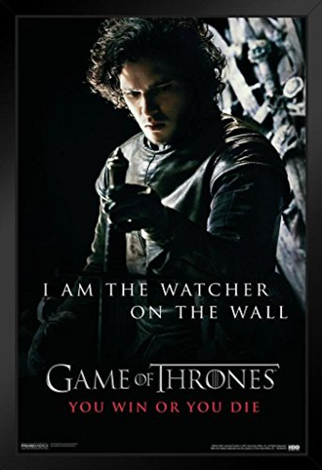 Pyramid America Game of Thrones I Am The Watcher On The Wall You Win Or You Die HBO TV Series Black Wood Framed Poster 14x20 Pyramid America Game of Thrones I Am The Watcher On The Wall You Win Or You Die HBO TV Series Black Wood Framed Poster 14x20