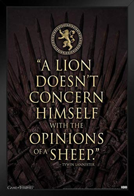 Pyramid America Game of Thrones Tywin Lannister Crest Lion Quote Black Wood Framed Art Poster 14x20 Pyramid America Game of Thrones Tywin Lannister Crest Lion Quote Black Wood Framed Art Poster 14x20