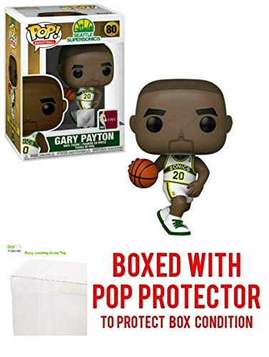 Gary Payton Seattle Supersonics White Jersey #80 Pop Sports NBA Legends Action Figure (Bundled with Ecotek Pop Protector to Protect Display Box)