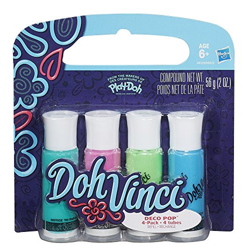 Play-Doh Dohvinci Deco Pop 4 Pack, Cool Colors