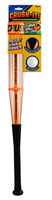 Goliath Sports Crush-It! Bat w/Curve Ball & Regular Ball - The Adjustable High-Powered Bat - Colors May Vary