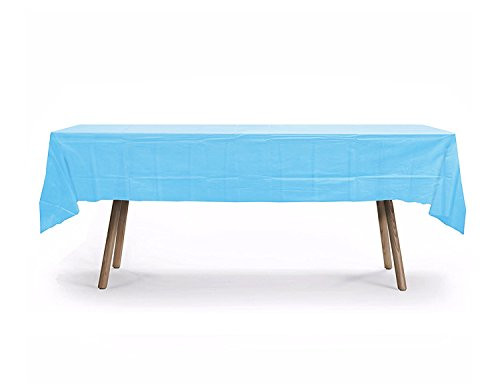 Gift Expressions 12-Pack 54 Inch. x 108 Inch. Premium Disposal Rectangle Plastic Table Cover (Light Blue)