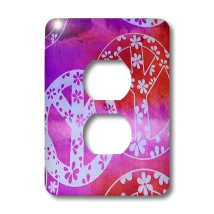 3dRose LLC lsp_29719_6 Giant Color Peace Symbols, 2-Plug Outlet Cover