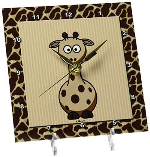 3dRose LLC Giraffe Print 6 by 6-Inch Desk Clock 3dRose LLC Giraffe Print 6 by 6-Inch Desk Clock