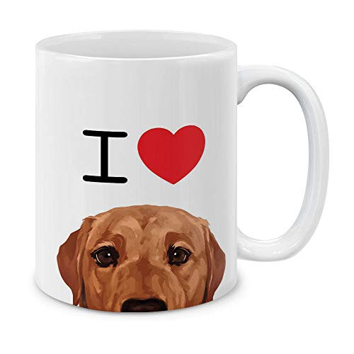 MUGBREW I Love Fox Red Labrador Retriever Dog Ceramic Coffee Mug Tea Cup, 11 OZ