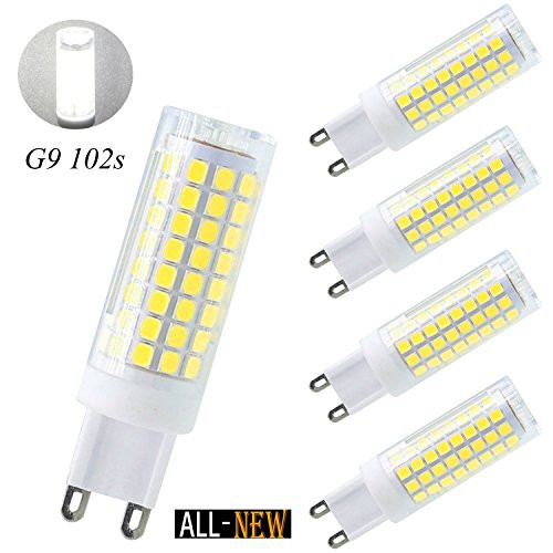 G9 led Light Bulbs 75W 100W Replacement, Halogen Bulbs Equivalent 850lm, Dimmable g9 led Bulbs AC110V 120V 130 Voltage Input, Daylight White 6000k,g9 Led Bulb, Pack of 4