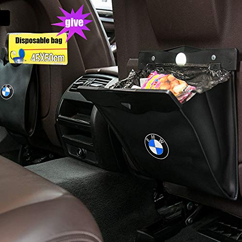 MASHA BMW Car Garbage Bin Trash Cans Garbage Bags Wastebasket Vehicle Rubbish Container Back Seat Hanging Auto Organizer Fit for BMW All Model Accessories