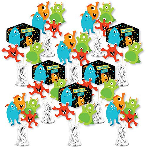 Big Dot of Happiness Monster Bash - Little Monster Birthday Party or Baby Shower Centerpiece Sticks - Showstopper Table Toppers - 35 Pieces