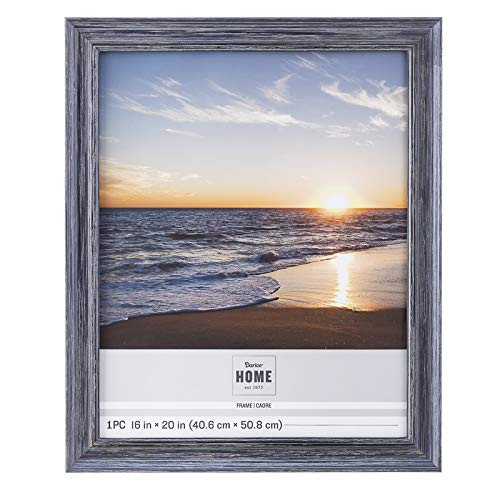 Darice Blue Wood Picture Frame Distressed, 16 x 20 Inches