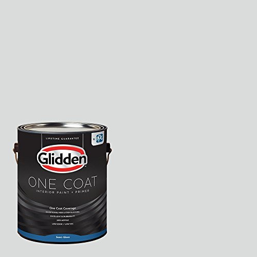 Glidden Interior Paint + Primer: Gray/Thin Ice, One Coat, Semi-Gloss, 1-Gallon