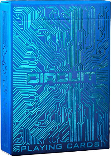 Circuit Ice Blue Playing Cards, Creative Deck of Cards, Premium Card Deck, Cool Poker Cards, Unique Bright Colors for Kids & Adults, Computer Themed, Black Playing Cards