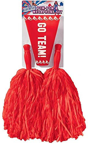 Forum Novelties Cheerleader Pom Pom and Megaphone Set (Red)