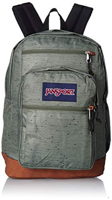 JanSport Cool Student 15-inch Laptop Backpack, Muted Green Plain Weave