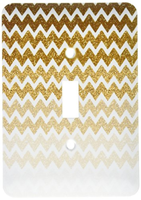 3dRose lsp_192769_1"Gold Ombre Chevron Image Of Glitter Single Toggle Switch