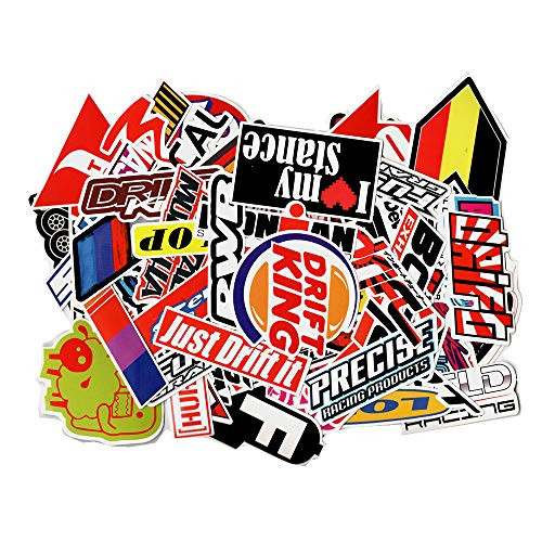 Racing Car Sticker Random Pack 100PCS Cool Stickers Motorcycle Bicycle Skateboard Luggage Decal Graffiti Patches Skateboard Stickers for Laptop - UV Resistant Waterproof Vinyl Stickers
