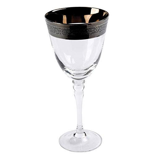 Grandeur Wide Silver Rim Red Wine Glass- 12oz- Set of 4