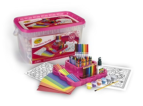 Crayola Fabulous Art Kit, Amazon Exclusive, Art Supplies, Over 100Piece, Gift for Girls & Boys, Age 5,+