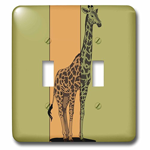 3dRose lsp_55711_2 Green and Orange Giraffe - Cute Adorable Art - Animals Double Toggle Switch