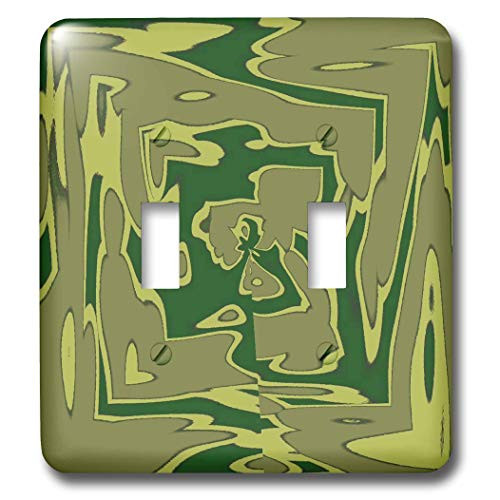 3dRose lsp_40617_2"Green Army Camouflage Double Toggle Switch