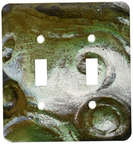 3dRose lsp_7951_2 Green Dragon Double Toggle Switch, Multicolor