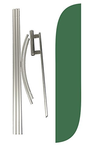 LookOurWay Complete Set Feather Flag with Pole and Ground Spike, Green