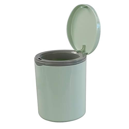 Vababa Mini Trash Can, 2 L/0.5 Gallon Push-Button Waste Can, Green