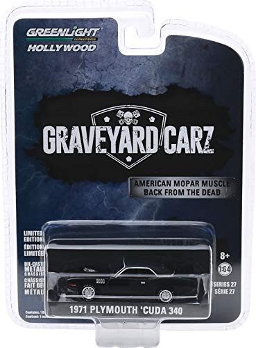 Greenlight 44870-F Hollywood Series 27 - Graveyard Carz - 1971 Plymouth 'Cuda 340 Season 2 - Phantasm 'Cuda 1/64 Scale