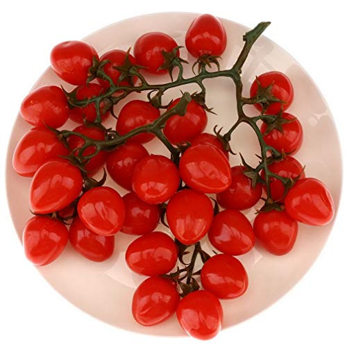 Gresorth 2 Pack Artificial Red Cherry Tomatoes Decoration Fake Tomato Home Kitchen Party Christmas Display