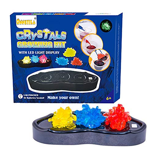 Crystal Growing Science Kit for Kids with Light-Up Display - Grow Your Own Crystals Science Experimental Garden Kit - STEM Crystal Making Kit for Boys and Girls
