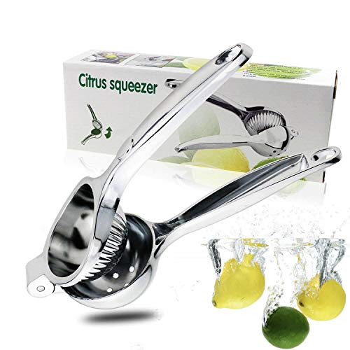 Lemon Juicer Squeezer, Manual Citrus Juicer Squeezer, Lime Orange lemon Juicer Presser with High Strength, Hand Held Lemon Squeezer,Dishwasher safe,Silver
