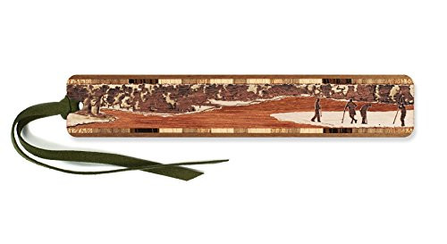 Golfers on The Green Engraved Wooden Bookmark with Suede Tassel - Search B07GQGKBR5 to See Personalized Version