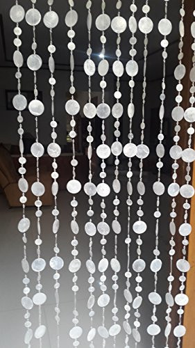 East-J White Capiz Shell (Round) Mix - Door Curtain 