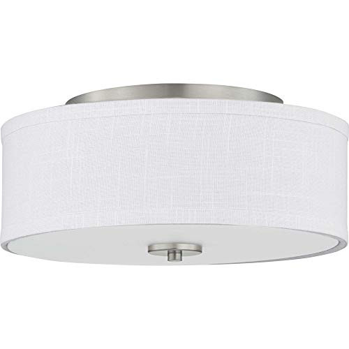 Progress Lighting P350135-009-30 Inspire Collection One-Light LED Flush Mount, Brushed Nickel