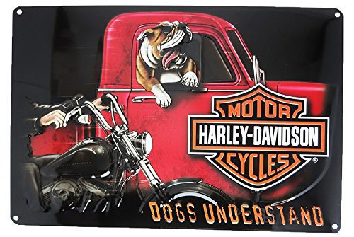Harley-Davidson Dogs Understand Embossed Tin Sign, 10.5 x 16.5 inches 2011241