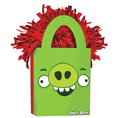 amscan Angry Birds Mini Tote Party Balloon Weight, 5.7 oz, Red/Green