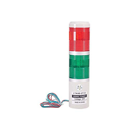 Othmro DC 24V 3W Industrial Red Green Signal Tower Lamp Warning Stack Light TB50-2T-E 1pcs