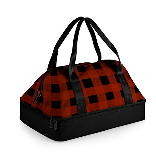 ONIVA - a Picnic Time Brand Potluck Insulated Casserole Tote, Black/Red Buffalo Plaid