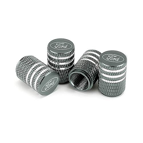 EVPRO Valve Stem Caps 4 Pack Gray Car Tire Decorative Fit for Ford Accessories