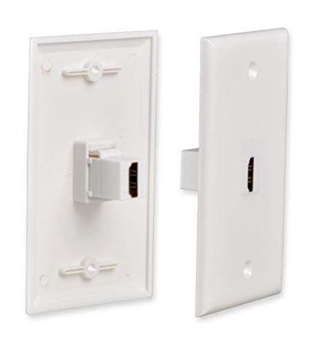 Besmelody HDMI Wall Plate, Snap-in F/F HDMI Keystone Coupler Jack -White
