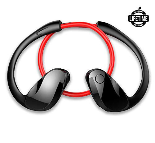 BEITEPACK Bluetooth Headphones, Wireless Sports Earphones with Mic IPX7 Stereo Sweatproof Earbuds for Gym Running Workout 15 Hour Battery Noise Cancelling Headsets