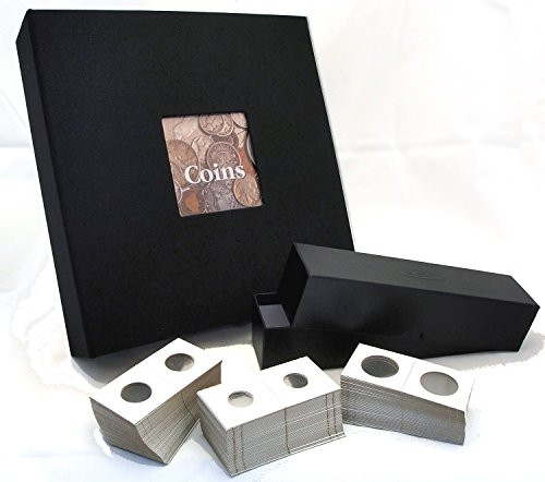 Coin and Currency Collecting Starter Bundle -- "Prestige" Album -- includes a coin album, 20 pocket pages, 2x2 coin holders, currency holders and coin box - all the coin collection supplies you need to get started