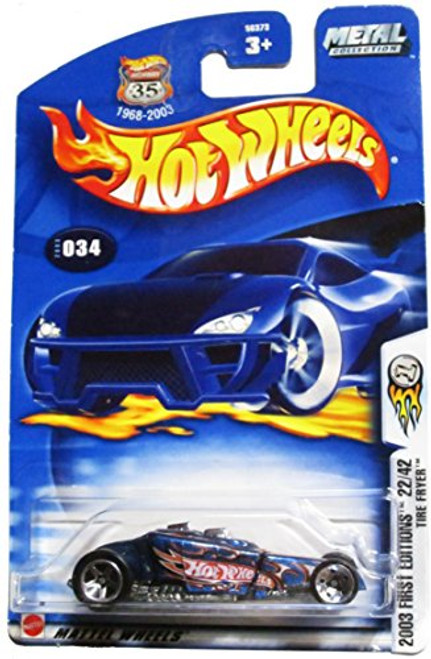 Hot Wheels Mattel 2003 First Editions 1:64 Scale Black Tire Fryer Die Cast Car #034 Hot Wheels Mattel 2003 First Editions 1:64 Scale Black Tire Fryer Die Cast Car #034