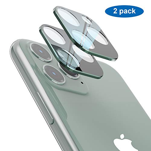 ROITON for iPhone 11 Pro/iPhone 11 Pro Max Camera Lens Protector, Ultra Thin High Definition Bubble-Free Anti-Scratch Fingerprint Tempered Glass Camera Lens Protector 2 Pack (Midnight Green)
