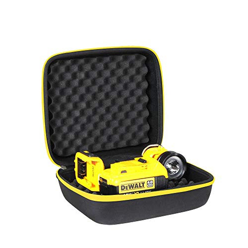 Hermitshell Travel Case for DEWALT DCL040 20-Volt MAX LED Flashlight (Black + Yellow Zipper)