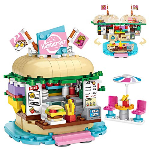 Vimpro Kids Toys Building Toy Set with Hamburger Store, Building Blocks Party Favors for Kids, Educational Building Bricks Toys Set Best Birthday Gifts for Boys & Girls(443 Pieces)