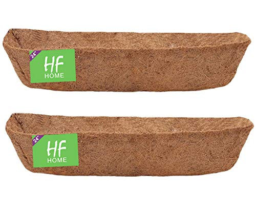 HFHOME 2Pcs 24" Trough Coco Fiber Replacement Liner, Natural 24 in Window Deck Coco Replacement Liner for Window Box