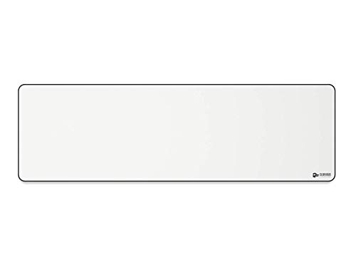 Glorious Large Extended Gaming Mouse Pad/Mat - Long White Cloth Mousepad, Stitched Edges | 36x11 (GW-E)