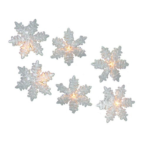 Kurt Adler UL 10-Light Snowflake Party Light Set, White