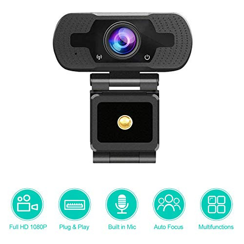 PC Webcam 1080P HD Webcam with Microphone USB Desktop & Laptop Webcam Live Streaming Webcam 90-Degree Extended View for Video Calling for Video Conference Recording Gaming